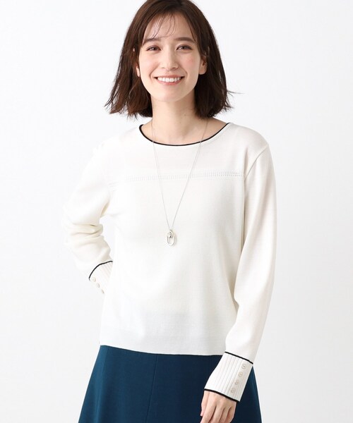 ニット セーター 「SALE／手洗い可」カフス風デザインニット レディース Reflect ニット セーター 「SALE／手洗い可」カフス風デザイン