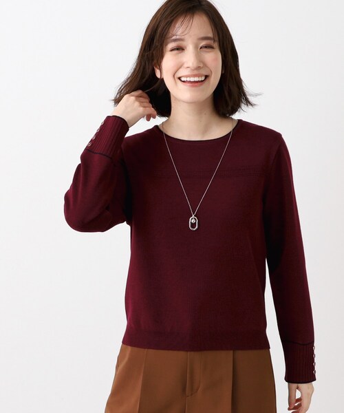 Reflect ニット セーター 「SALE／手洗い可」カフス風デザイン
