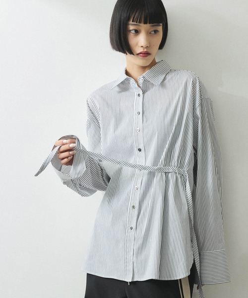 ADAM ET ROPE' ブラウス シャツ 「WEB限定」2WAYリボンシャツ