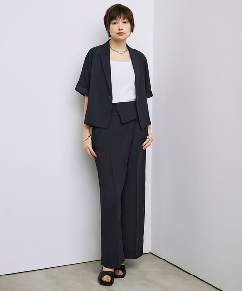 ICBパンツスーツ レディース ICB パンツ FluidBackSatin デザインワイドパンツ レディース