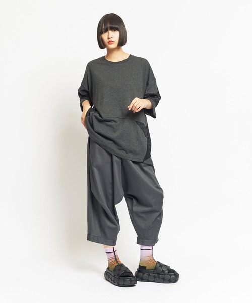サルエルパンツ／gomme gomme パンツ コットンツイル 二―タックサルエルパンツ