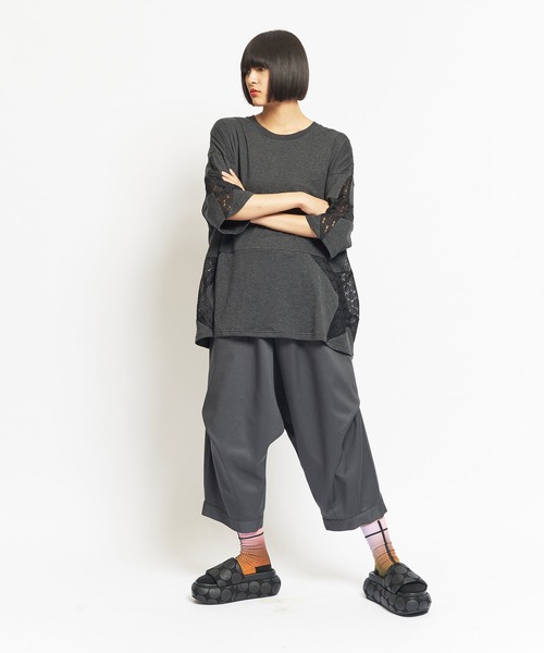 gomme パンツ gomme パンツ コットンツイル 二―タックサルエルパンツ