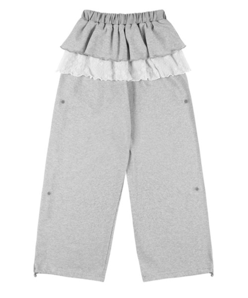 【FANCY CLUB】フリル レース スウェットパンツ●送料・関税込● FANCY CLUB スウェットパンツ ジャージ CLUB/フリルレース