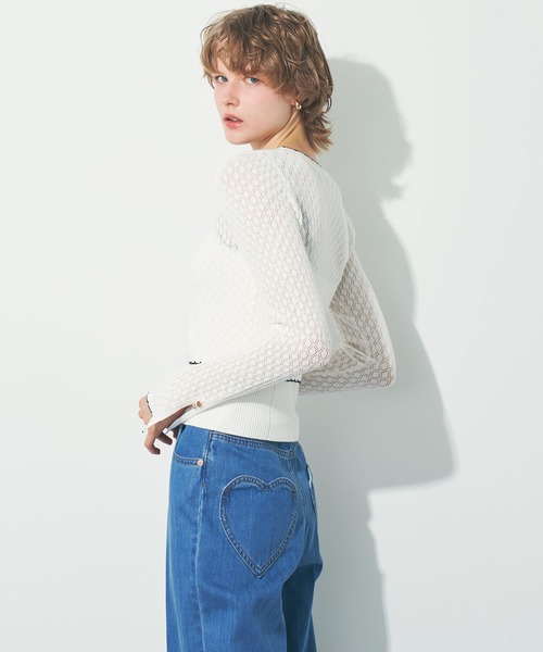 ニット セーター キャミセットアイレットカーディガン レディース DEICY ニット セーター キャミセットアイレットカーディガン