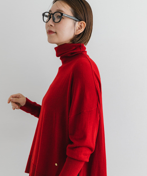 「F by ROSSO」 タートルネックニット FREE ネイビー レディース_画像4