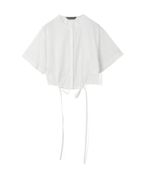 ブラウス シャツ mizuiro ind ドットドローストリングシャツ レディース