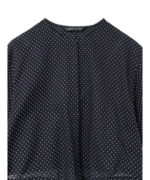 mizuiroind ブラウス シャツ mizuiro ind ドットドロー