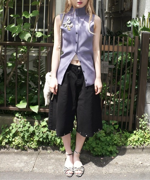 カーディガン sleeve-less summer knit cardigan / サマーニットカーディガン レディース musubore カーディガン sleeve-less summer knit cardigan