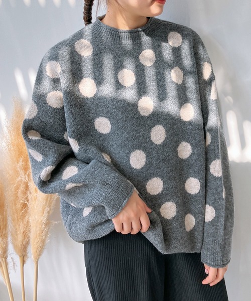 「AS KNOW AS plus」 長袖ニット FREE ネイビー レディース_画像7