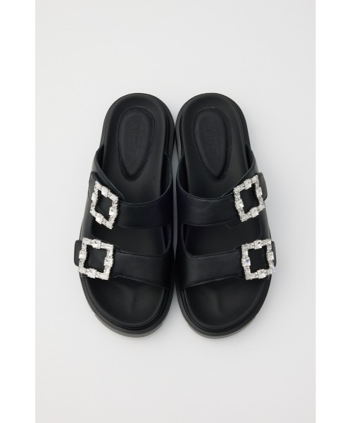 STACCATO ブラック コンフォートサンダル STACCATO サニーバックルコンフォートサンダル BLK