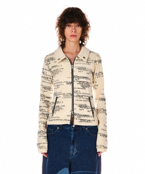tシャツ PILE PRINT ZIP UP TOPS レディース