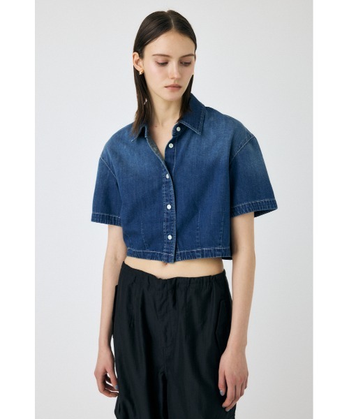 ブラウス シャツ 「セットアップ対応」DENIM CROP シャツ レディース