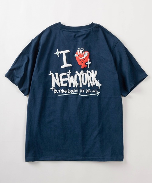 tシャツ 「82」ハートワンポイント刺繍 発泡プリントTシャツ/バック