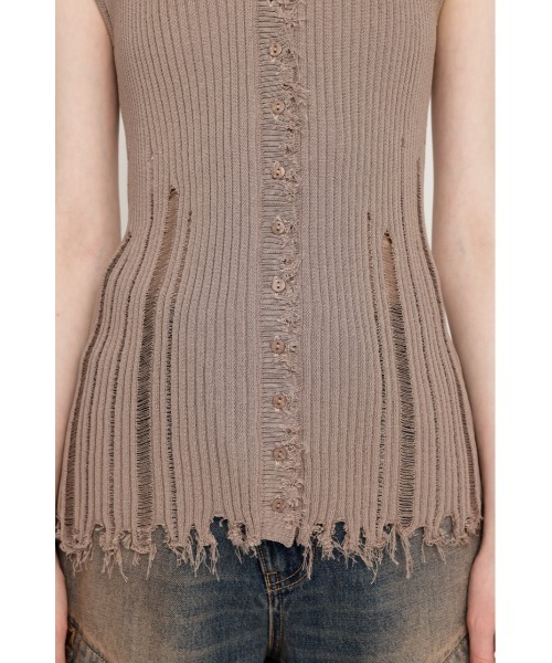 SLY FRONT BUTTON KNIT HOODIE フーディ サマーニット SLY ニット セーター FRONT BUTTON KNIT TOPS フロントボタン