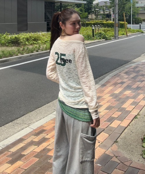 tシャツ 「25quee」レースナンバリングボートネックプルオーバー/580782 レディース | JEANASIS | 03