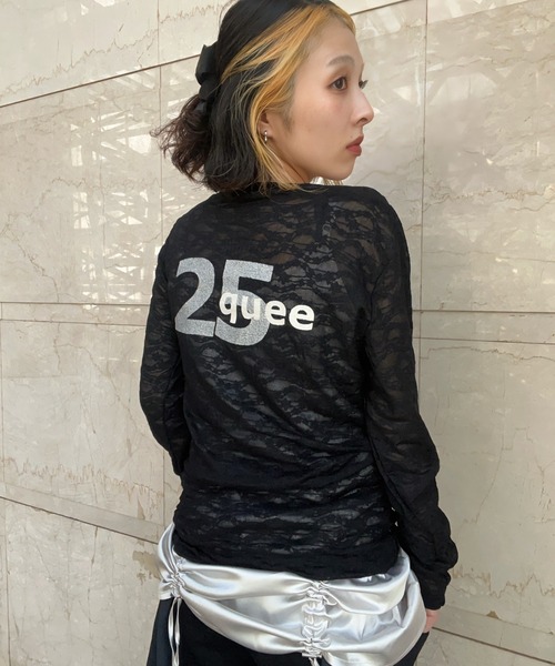 JEANASIS tシャツ 「25quee」レースナンバリングボートネック