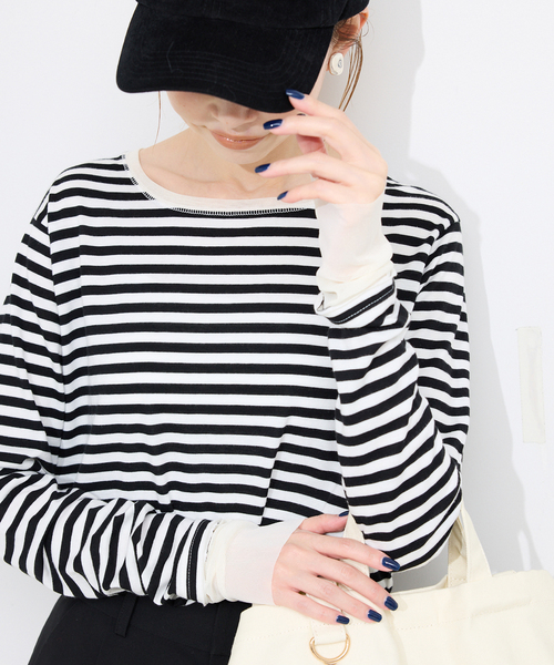 SLOBE IENA（スローブイエナ） tシャツ 「追加」レイヤードスリーブ