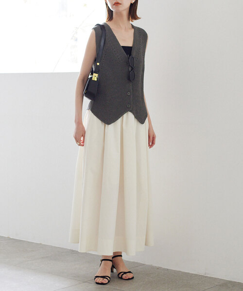 IENA SLOBE＊JQベスト SLOBE IENA ベスト ジレ 「追加」ダブルフェイスニットベスト