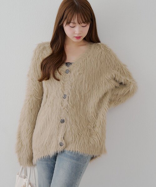 continuer de NICE CLAUP カーディガン フェザーBIGカーディガン