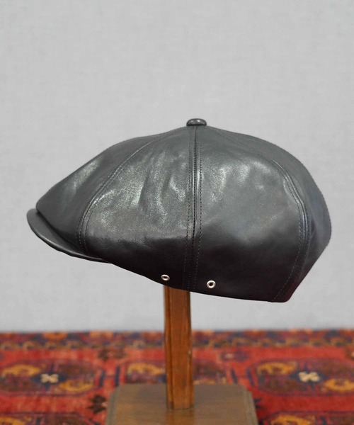 Mr.FATMAN 帽子 キャスケット LEATHER BIG CASQUETTE メンズ