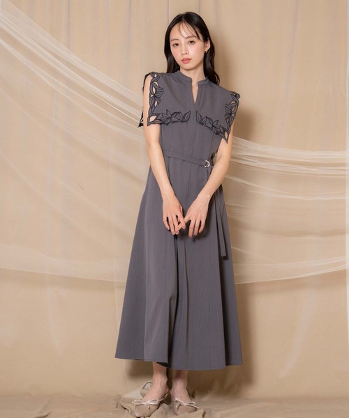 Noela ワンピース 「15周年」カットワークカラーワンピース