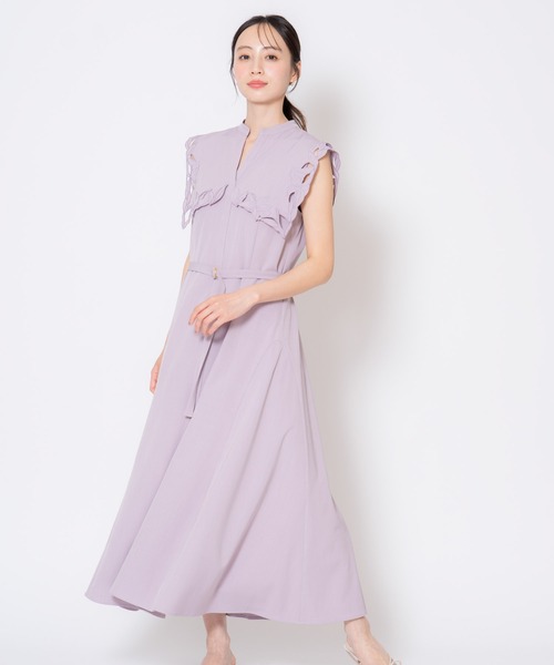 Noela ワンピース 「15周年」カットワークカラーワンピース