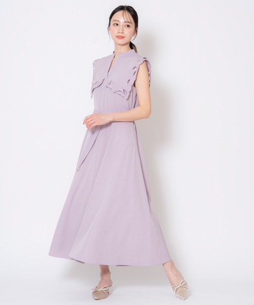 Noela ワンピース 「15周年」カットワークカラーワンピース