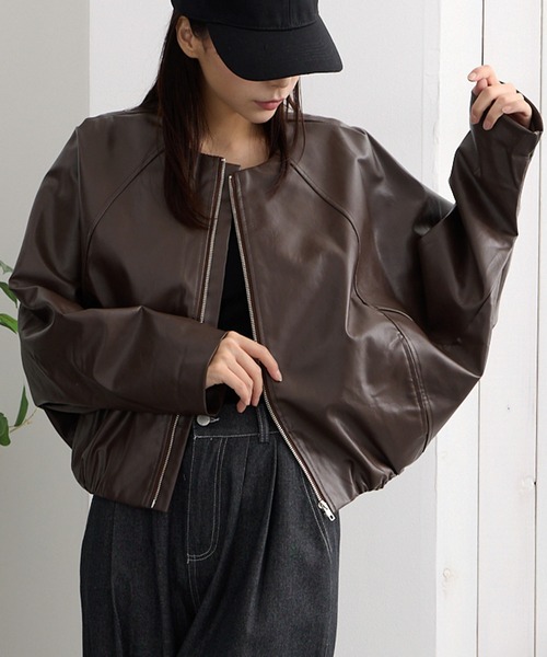 ADDITION STORE レザージャケット ライダース (トレンドのショート丈