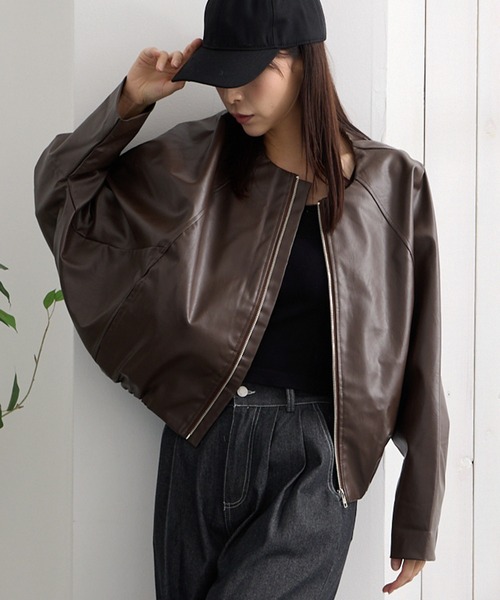 ADDITION STORE レザージャケット ライダース (トレンドのショート丈