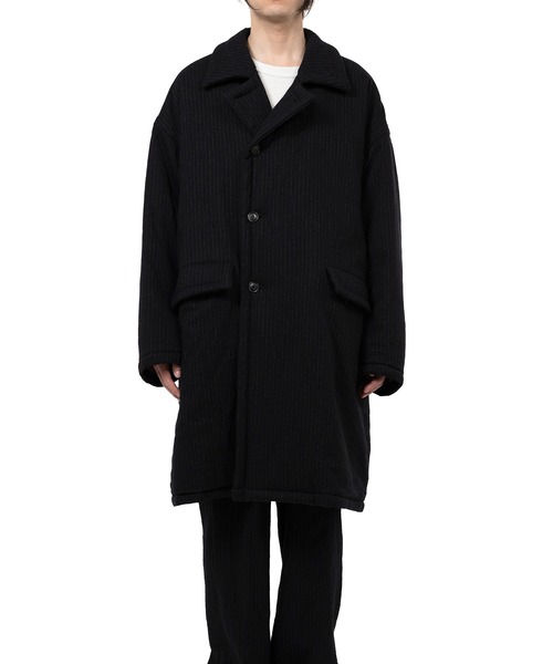 KAMIYA コート ジャケット Padded Pinstripe Coat メンズ : ZOZOTOWN