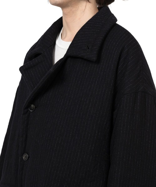 KAMIYA コート ジャケット Padded Pinstripe Coat メンズ : ZOZOTOWN