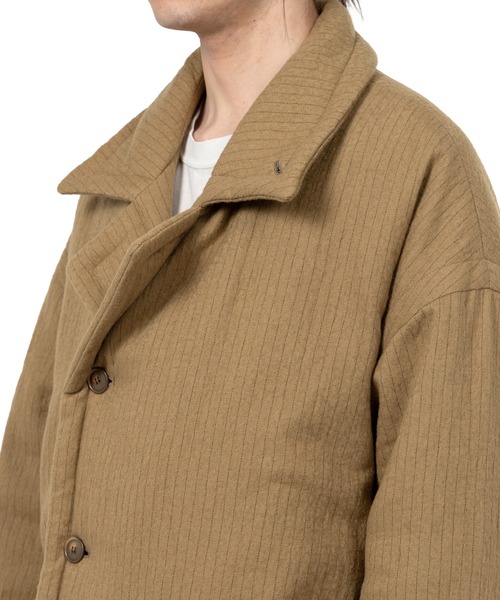 KAMIYA コート ジャケット Padded Pinstripe Coat メンズ : ZOZOTOWN
