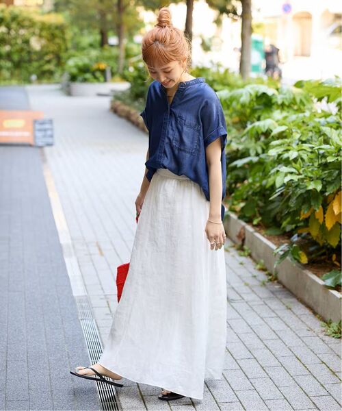 「B.C STOCK」 「Simplicite」ロングスカート FREE ブルー レディース_画像9