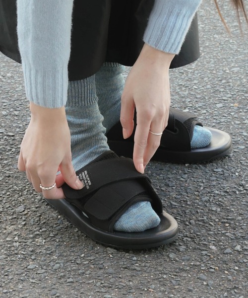 「MoonStar」 フラットサンダル S ブラック レディース_画像4