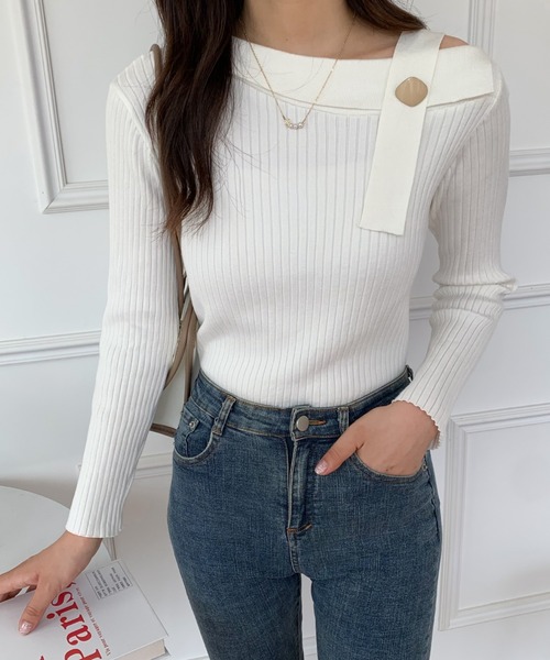 「ABITOKYO」 長袖ニット FREE グレー レディース_画像6