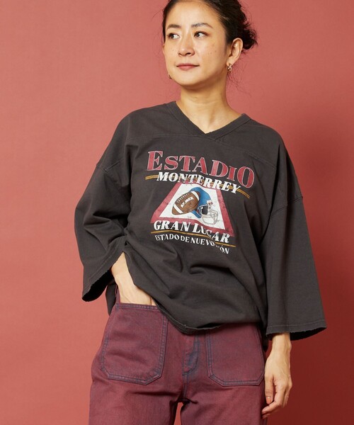 「Freada」 半袖Tシャツ ONE SIZE ブラック レディース_画像2