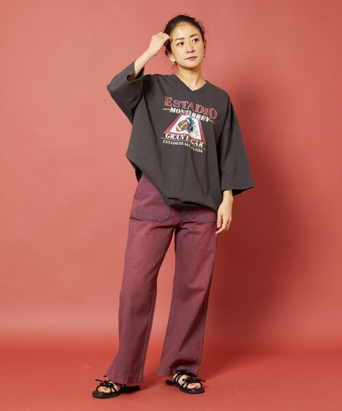 「Freada」 半袖Tシャツ ONE SIZE ブラック レディース_画像3