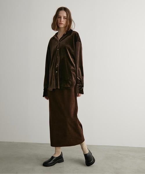 LOSCa スカート コーデュロイロングIラインスカート : ZOZOTOWN Yahoo