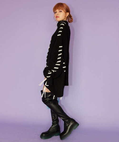 「Candy Stripper」 タートルネックニット 2 オフホワイト レディース_画像6