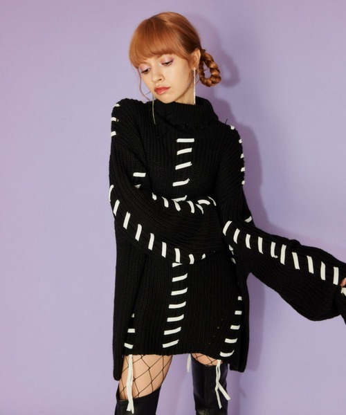 「Candy Stripper」 タートルネックニット 2 オフホワイト レディース_画像9