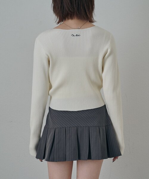 M-LINE ニット セーター 「mline」バックロゴ リブニット レディース