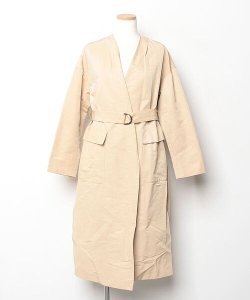 TOMORROWLAND（トゥモローランド） ノーカラーコート 36 ベージュ