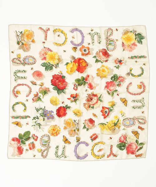 GUCCI（グッチ） シルク 花柄 スカーフ - ベージュ レディース