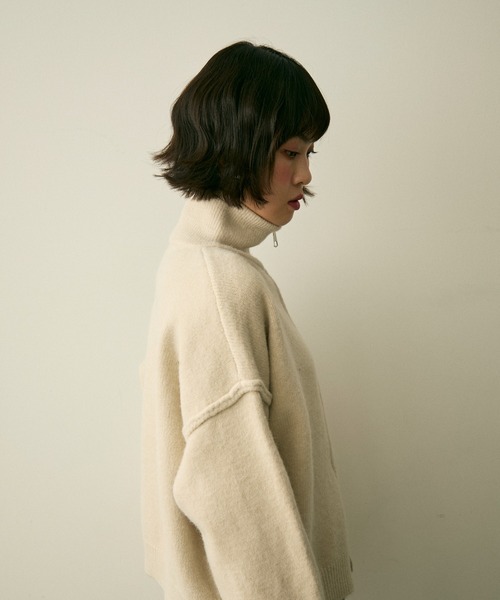 sacai 美品 ダブルジップ ハイネック ニットセーター sacai / サカイ | 2023AW | high neck zip knit / ジップ ハイネック