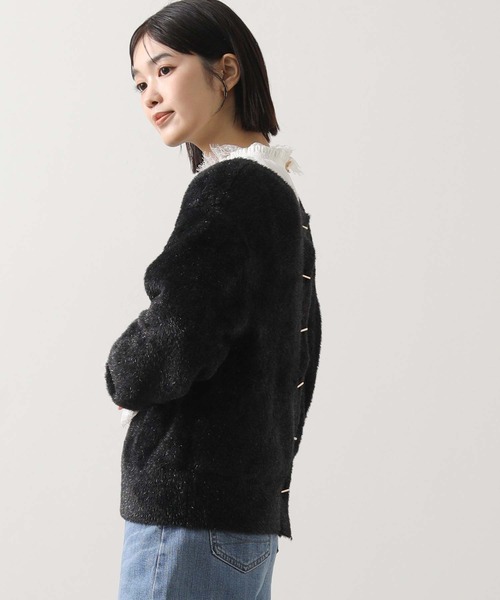 グレディブリリアン　シャギー ラメ2WAYカーディガン　黒 Gready Brilliant（グレディブリリアン） カーディガン 2wayラメ