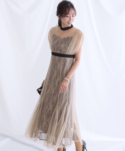 「PourVous」 ノースリーブワンピース M ブラウン レディース_画像8