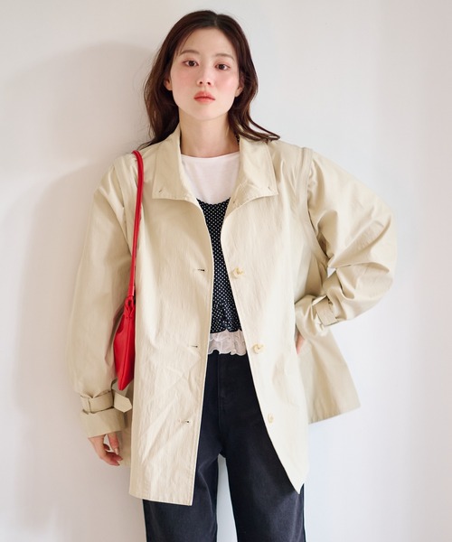 ミリタリー シャツ ガウン コート トレンチ w closet（ダブルクローゼット）の「コットンリネンガウンコート