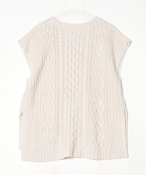 「andme」 ニットベスト M アイボリー レディース_画像2