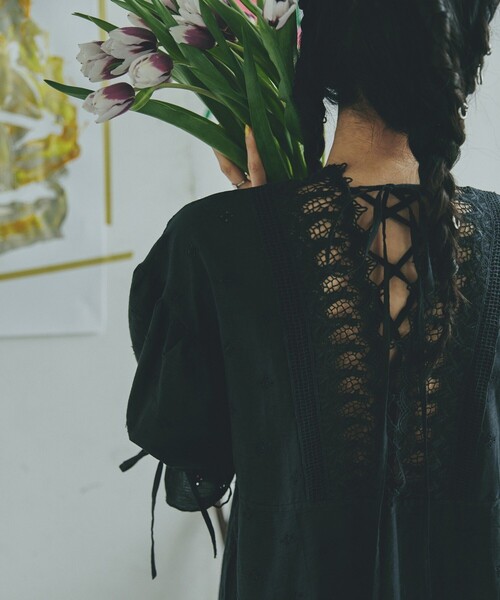 「Freada」 長袖ワンピース フリ- ブラック レディース_画像2