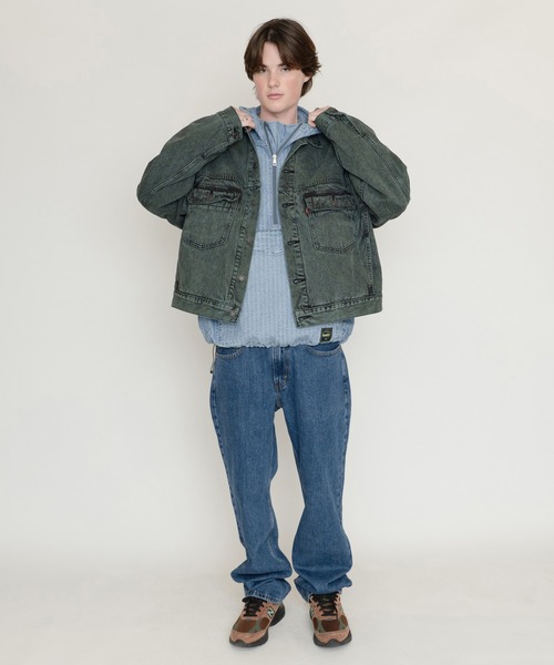Levi's（リーバイス）の「Levi's/リーバイス SILVERTAB デニムジャケット グリーン GARMENT DYE（デニムジャケット）」 - WEAR | 「Levi's」 デニムジャケット L グリーン メンズ | Gジャン、デニム